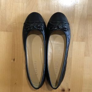 Talbots size 6.5 black leather ballet flats